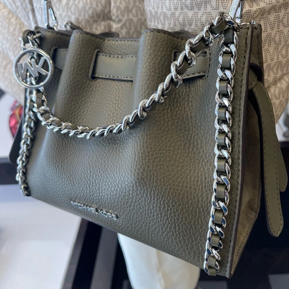 MICHAEL KORS Mina Small Chain Convertible Crossbody XBody Bag
Olive Belted
NWT - Picture 1 of 16